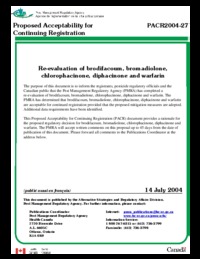 Re-evaluation of brodifacoum, bromadiolone, chlorophacinone, diphacinone and warfarin