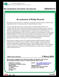 Re-evaluation of methyl bromide