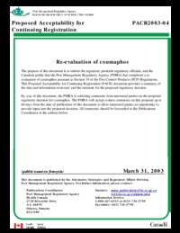 Re-evaluation of coumaphos