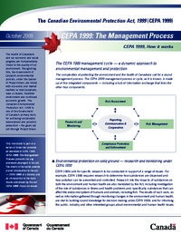CEPA 1999 : the management process : CEPA 1999, how it works