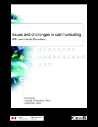 Issues and challenges in communicating with less literate Canadians : final report