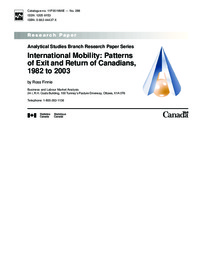 International mobility : patterns of exit and return of Canadians, 1982 to 2003