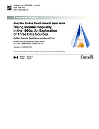 Rising income inequality in the 1990s : an exploration of three data sources