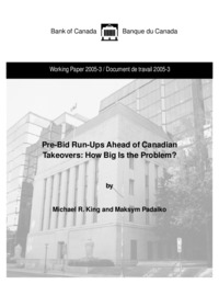 Pre-bid run-ups ahead of Canadian takeovers : how big is the problem?
