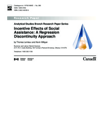 Incentive effects of social assistance : a regression discontinuity approach