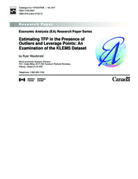 Estimating TFP in the presence of outliers and leverage points : an examination of the KLEMS dataset