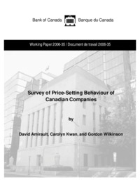 Survey of price-setting behaviour of Canadian companies