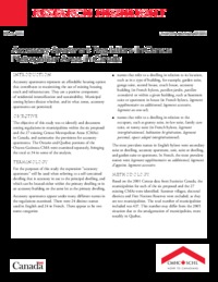 Accessory apartment regulations in census metropolitan areas in Canada