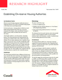 Establishing on-reserve housing authorities