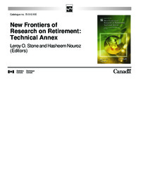 New frontiers of research on retirement. Technical annex