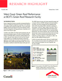 West Coast green roof performance at BCIT's green roof research facility