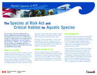 The Species at Risk Act and critical habitat for aquatic species