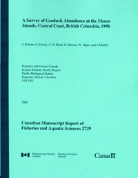 A survey of geoduck abundance at the Moore Islands, Central Coast, British Columbia, 1998