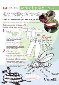 West Nile virus : activity sheet : don't let mosquitos put the bite on you