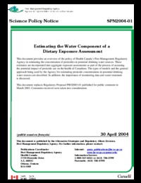 Estimating the water component of a dietary exposure assessment