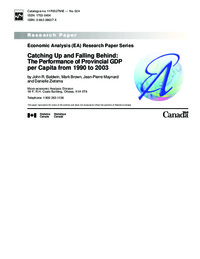 Catching up and falling behind : the performance of provincial GDP per capita from 1990             to 2003