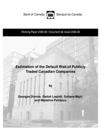 Estimation of the default risk of publicly traded Canadian companies