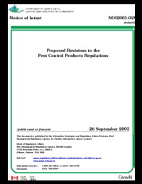 Proposed revisions to the Pest Control Products Regulations